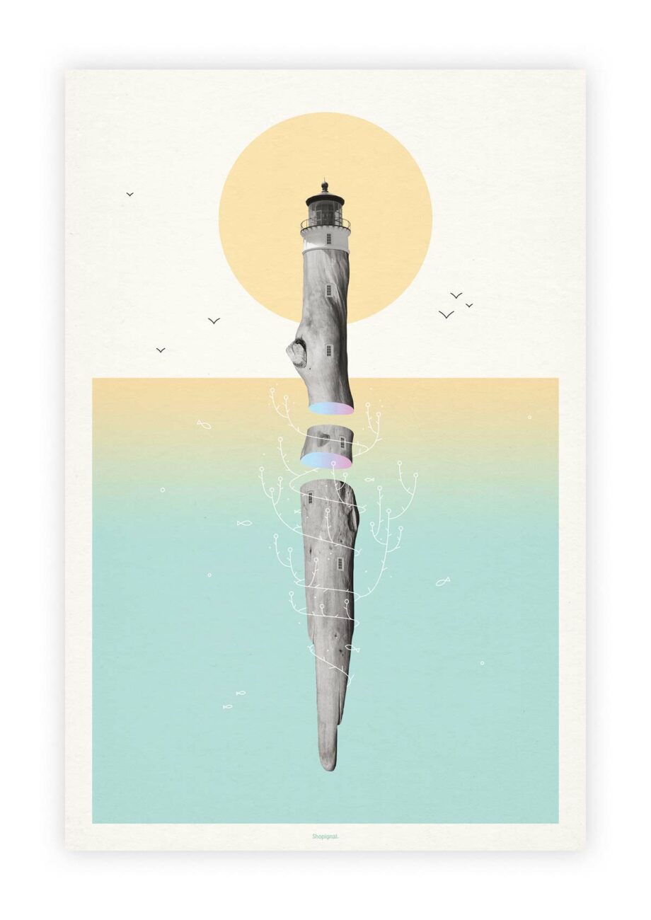 Affiche poster phare bois flotté