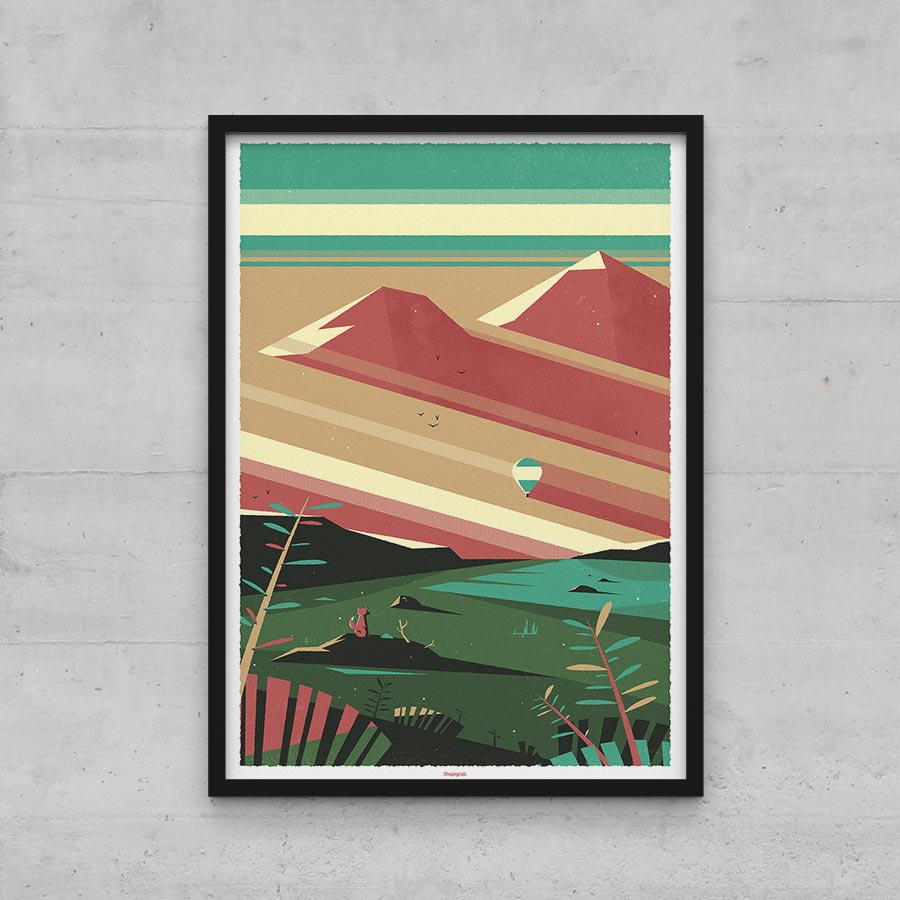 Affiche poster montagne graphique