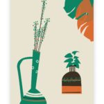 sérigraphie vases vintage retro