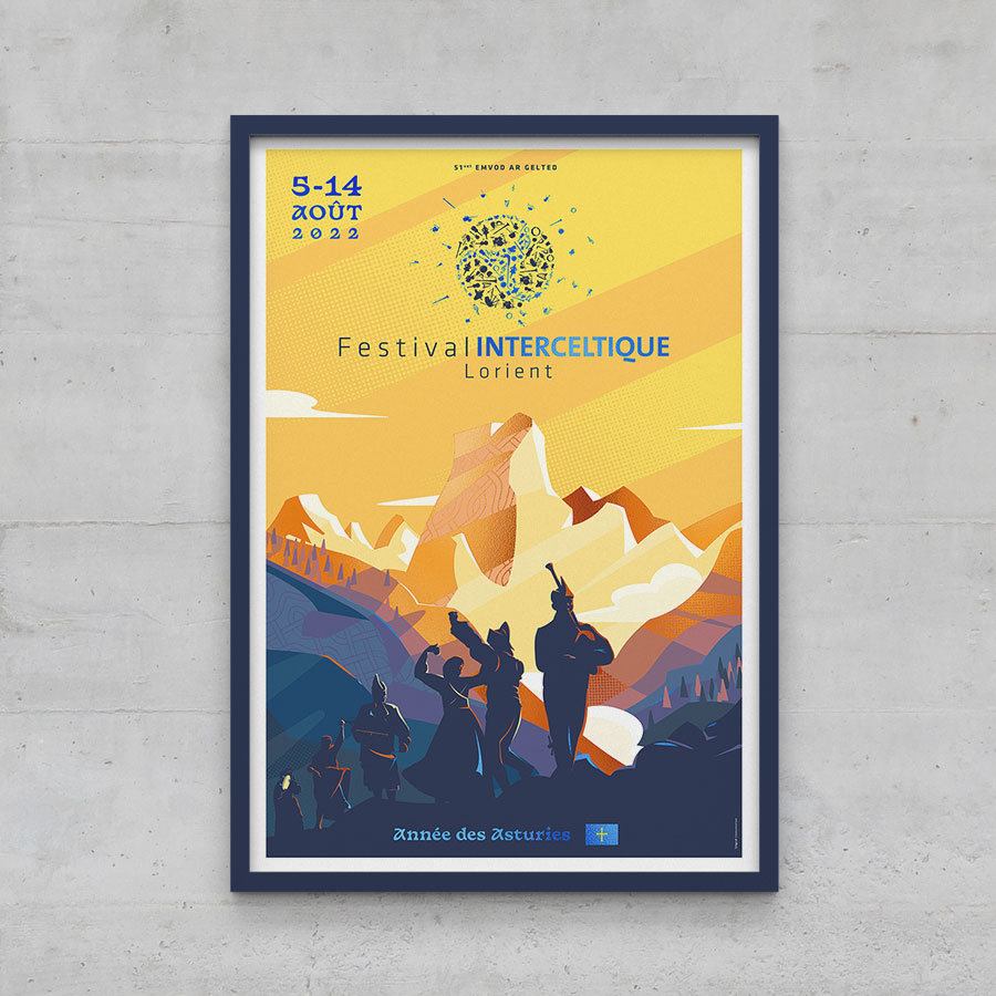 affiche collector festival interceltique 2022 asturies