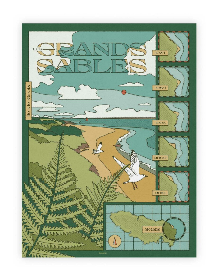 affiche île de Groix les grands sables