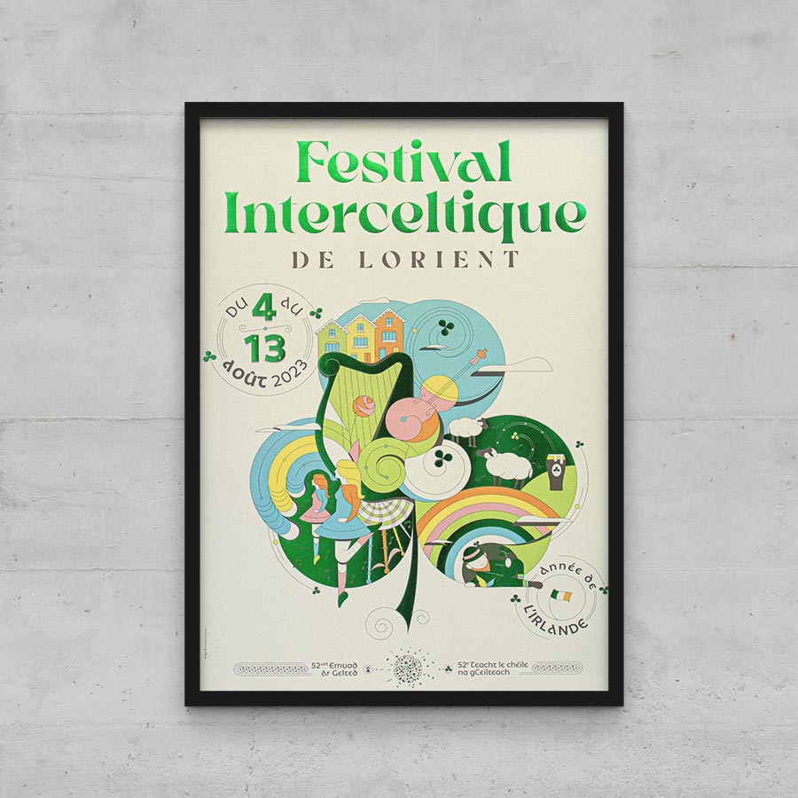 affiche collector festival Interceltique de Lorient 2023 Irlande