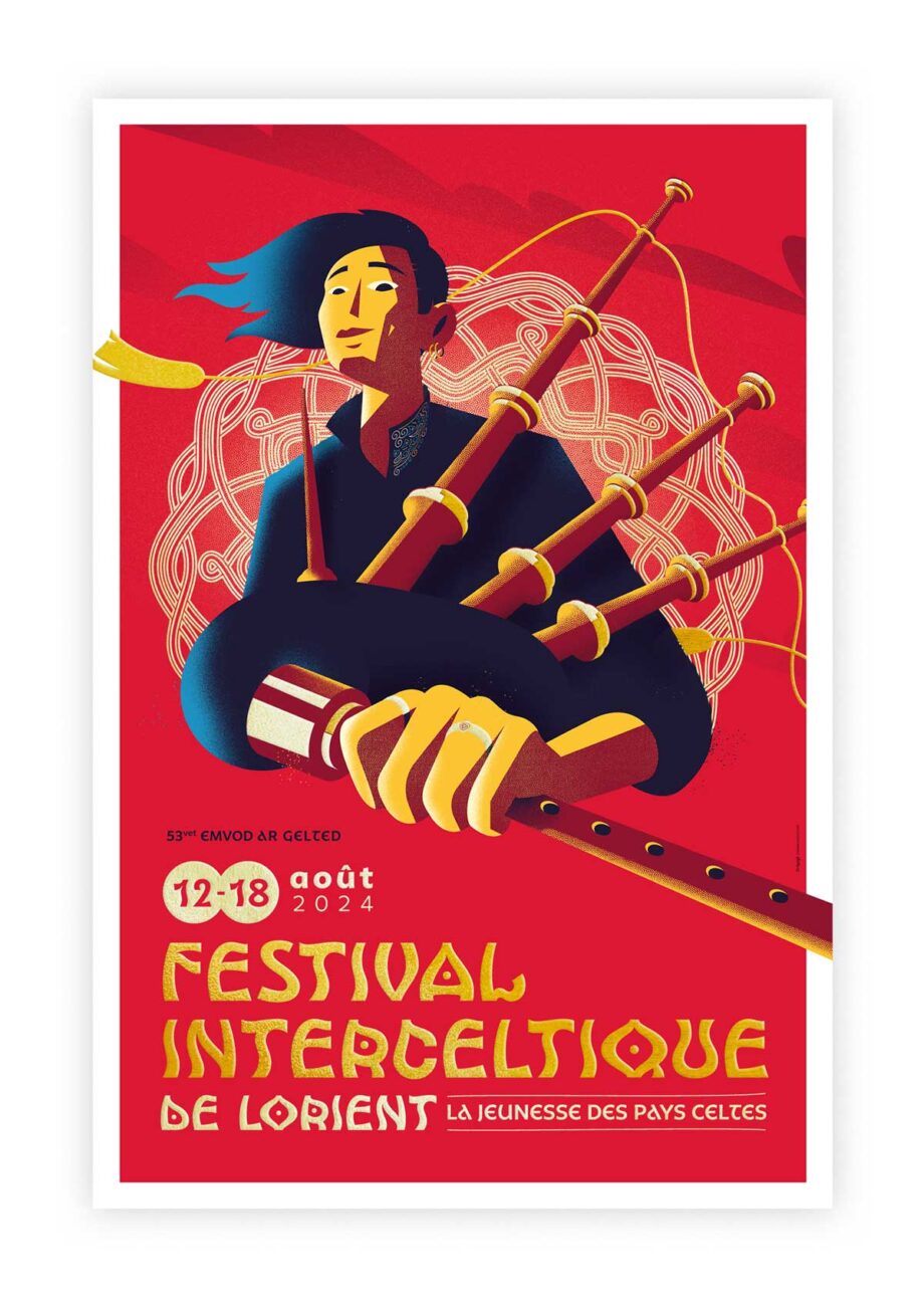affiche collector festival Interceltique de Lorient 2024 jeunesse des pays celtes