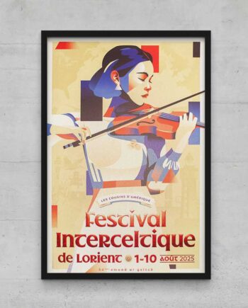 affiche collector festival Interceltique de Lorient 2025 Les cousins d'amérique