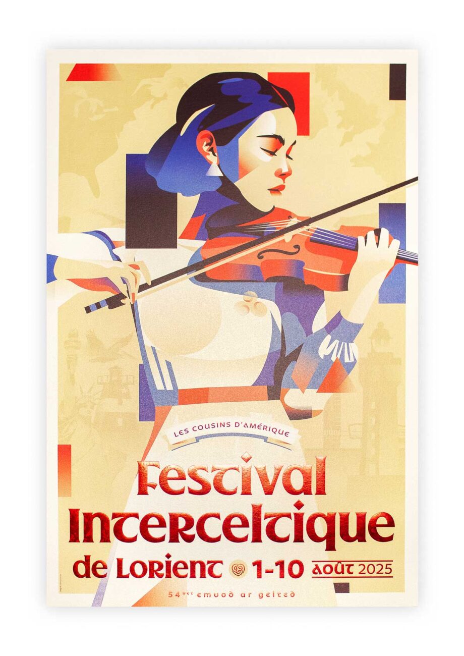 affiche collector festival Interceltique de Lorient 2025 Les cousins d'amérique